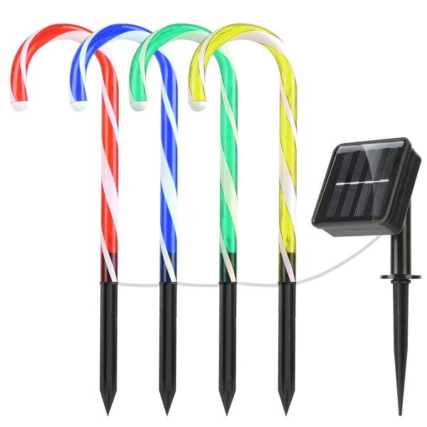 Solar Christmas Candy Cane Light IP55 Waterproof Stake Light - Image 5