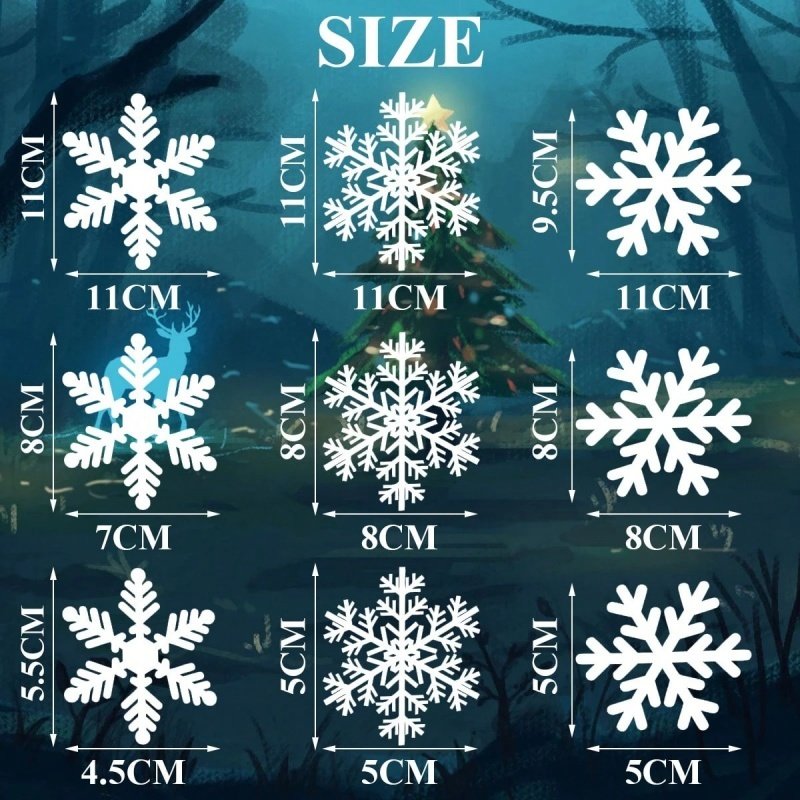 4 Sheets Of Christmas Window Clings For Glass,Santa Claus, Snowflake Wall Stickers, Static Clings, Xmas Window Decorations, Ornaments For New Year, Christmas Holiday Party Room Decorations - Image 4