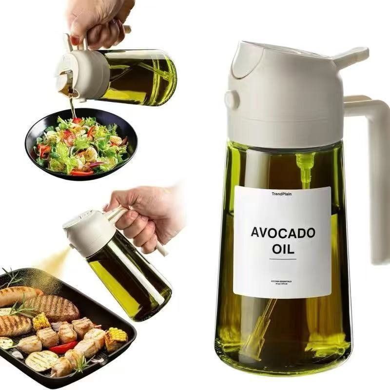 Portable Light-shielding Spray Oil Bottle, All-in-one Glass Oil Bottle, Olive Oil Sprayer - Image 5