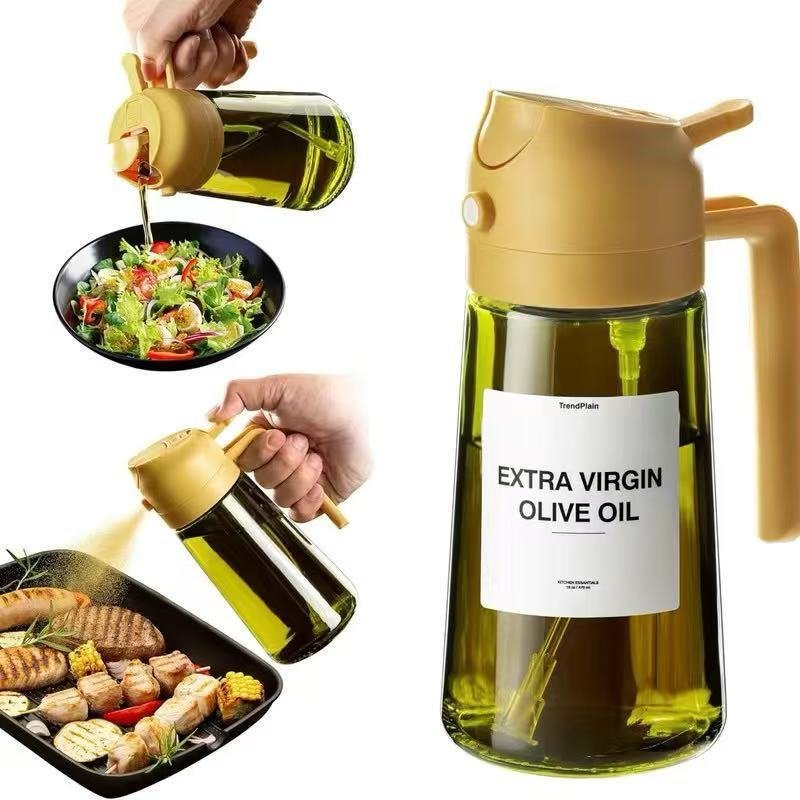 Portable Light-shielding Spray Oil Bottle, All-in-one Glass Oil Bottle, Olive Oil Sprayer - Image 4