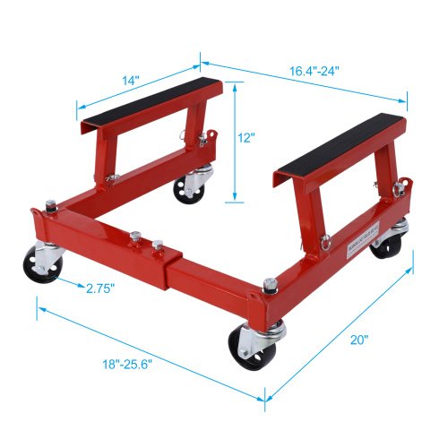 ATV Motorcycle Engine Cradle Dolly 1500lbs ,red - Image 7
