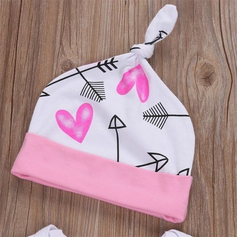 4PCS Newborn Kids Baby Girl Outfits Clothes Romper Bodysuit Pants Outfits Set - Image 9