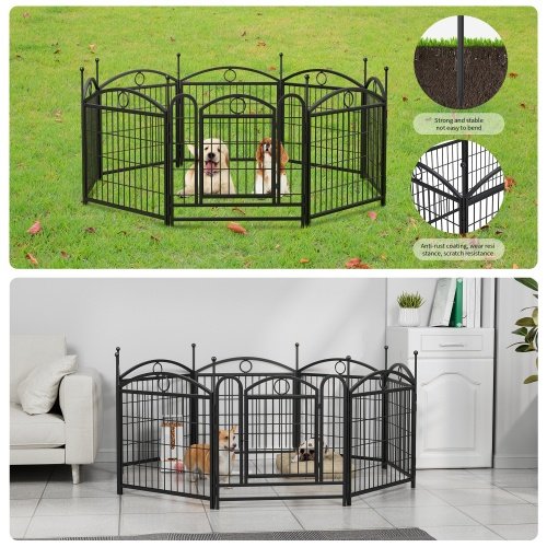 Dog Playpen Indoor 24 Inch 8 Panel Metal Dog Playpen - Image 6
