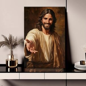 Jesus Reaches Out To You Modern Canvas Wall Art With A Wooden Frame, Perfect For Decorating The Living Room, Office, Or Hallway, And An Ideal Choice For Christmas And Holiday Gifts.