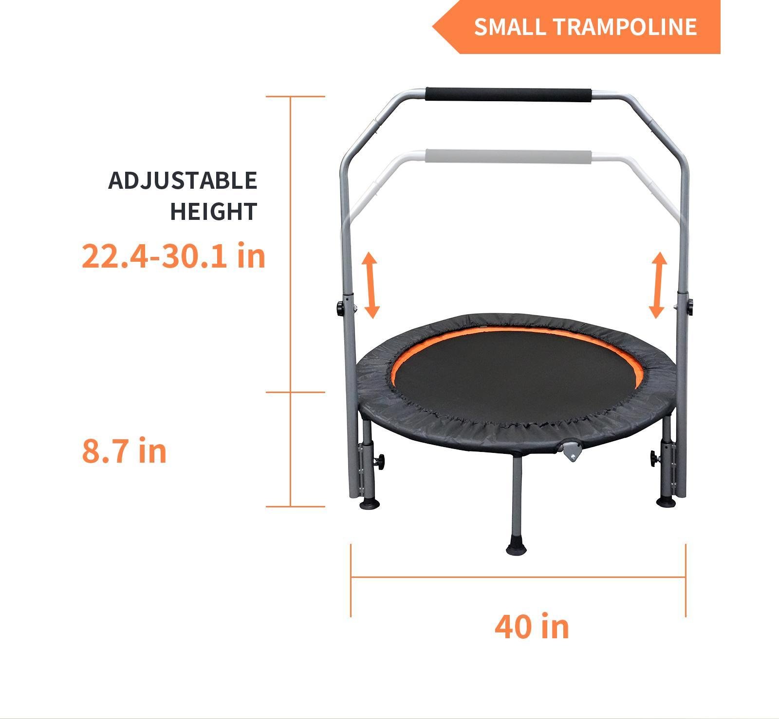 Folding Mini Fitness Trampoline With Adjustable Handles For Adults, Suitable For Indoor And Outdoor Exercise - Image 10