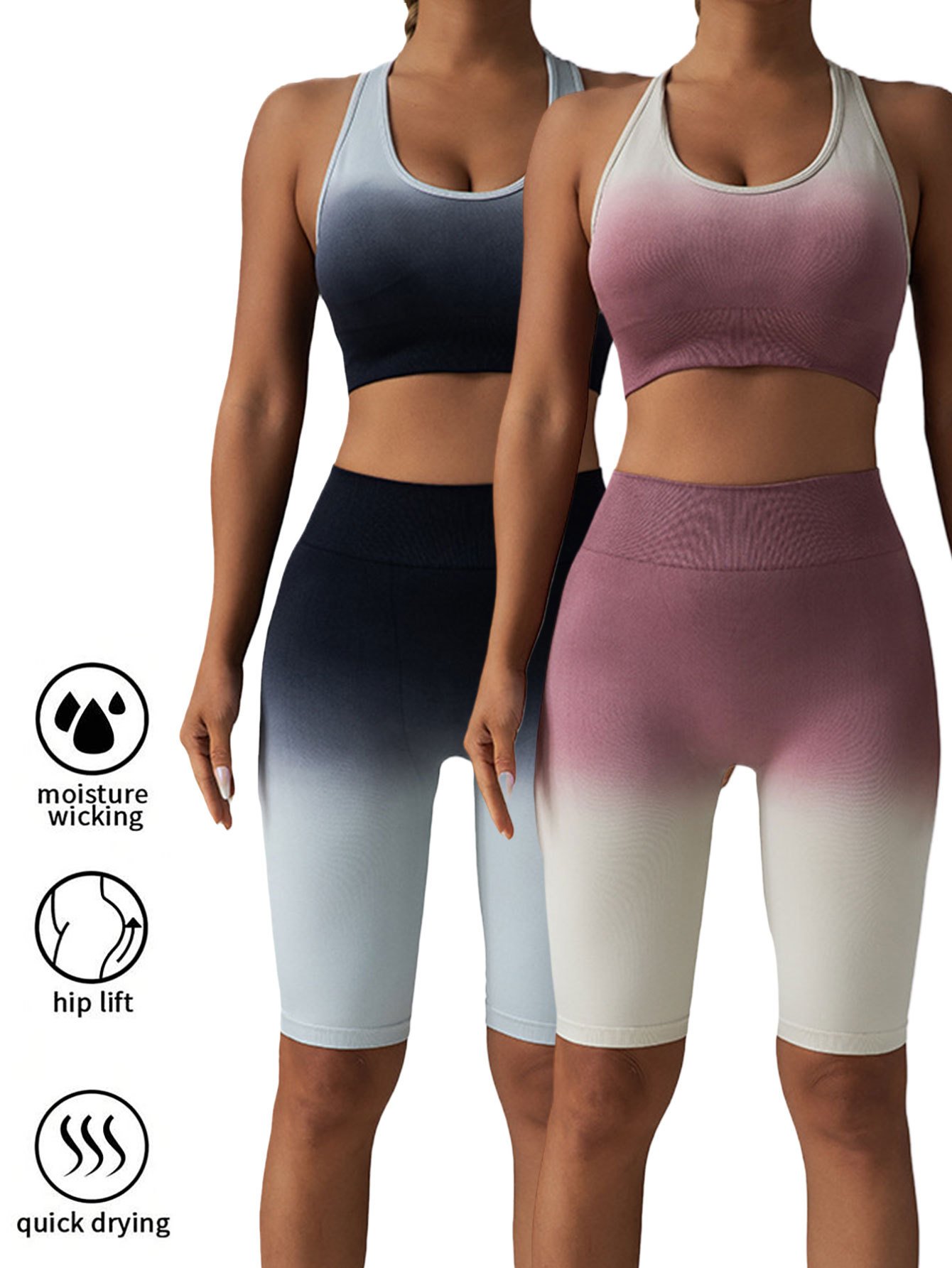 2 Pack Workout Shorts For Women Scrunch Butt Lifting High Waisted Yoga Gym Seamless Booty Biker Shorts - Image 7