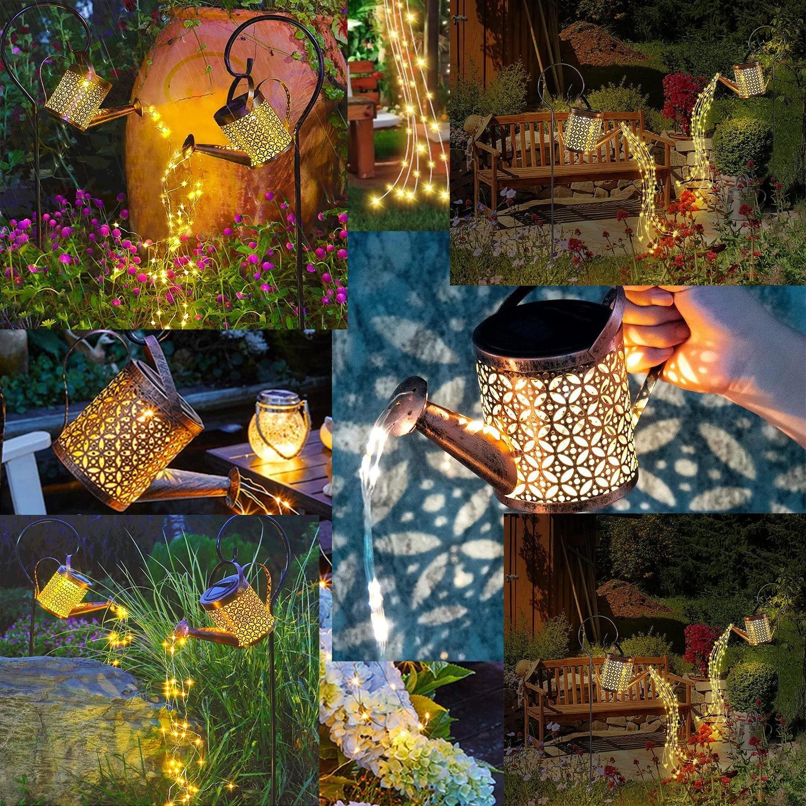 2-Pack LED Watering Can Solar String Lights Outdoor Solar Decorative Lights - Image 9