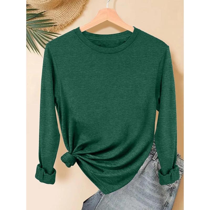 Womens 5 Packs Long Sleeve Crew Neck Shirts Fall Tops Clothes Outfits 2025 Basic Tee - Image 2