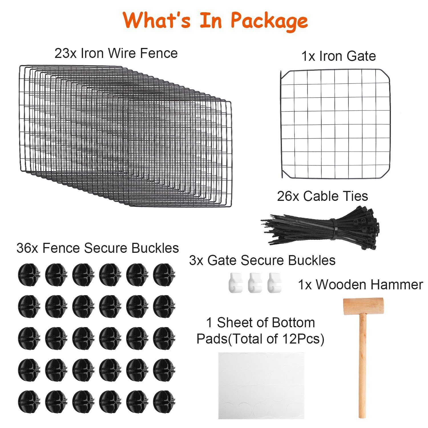 1Pc Small Animal Playpen With Door Dog Metal Playpen Small Medium Kitten Puppy Guinea Pig Rabbit Kennel Small Animal Cage Metal Wire Fence For Indoor Outdoor Yard Camping - Image 5