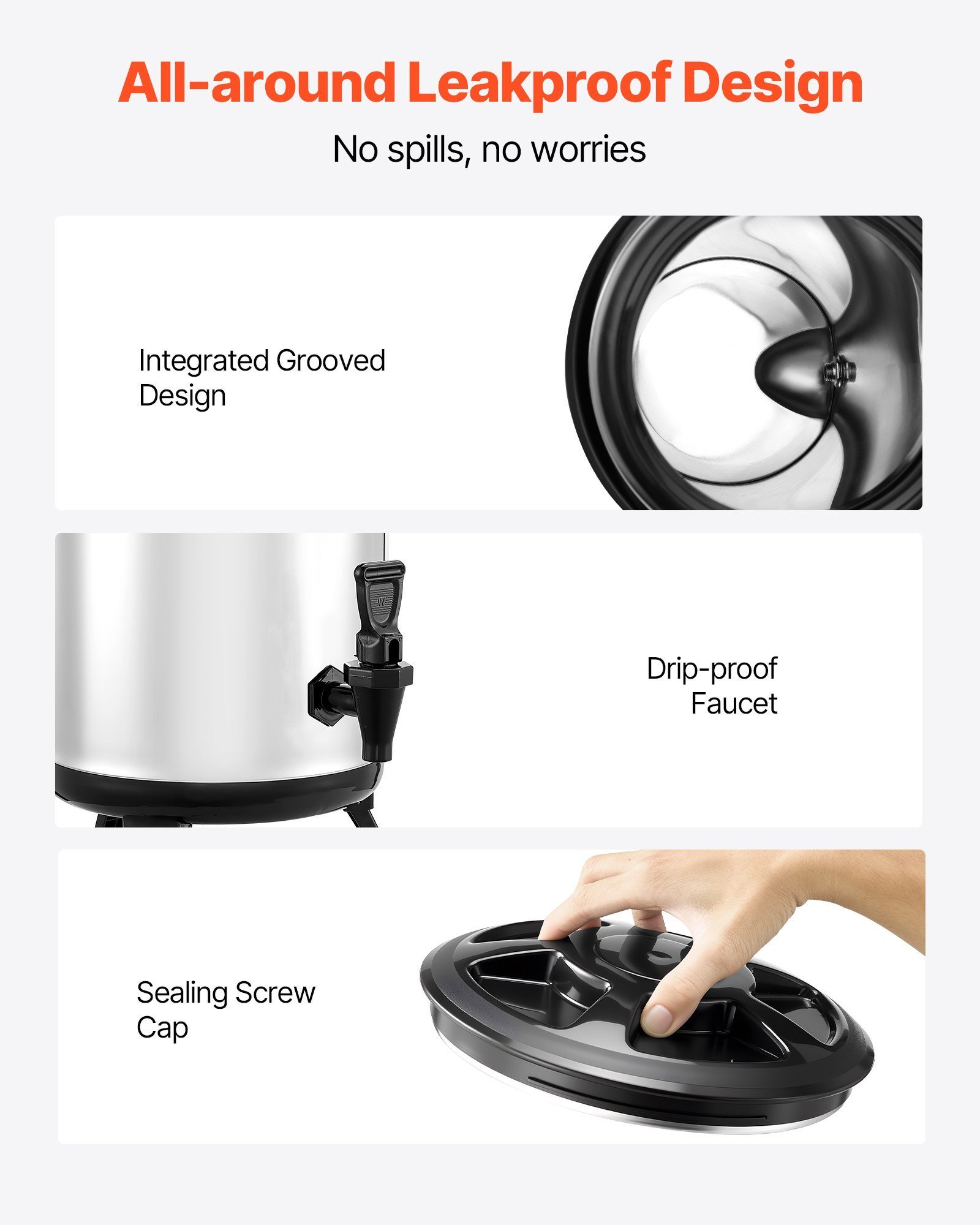 Insulated Beverage Dispenser For Hot & Cold Drinks 1.5 Gal Stainless Steel - Image 5