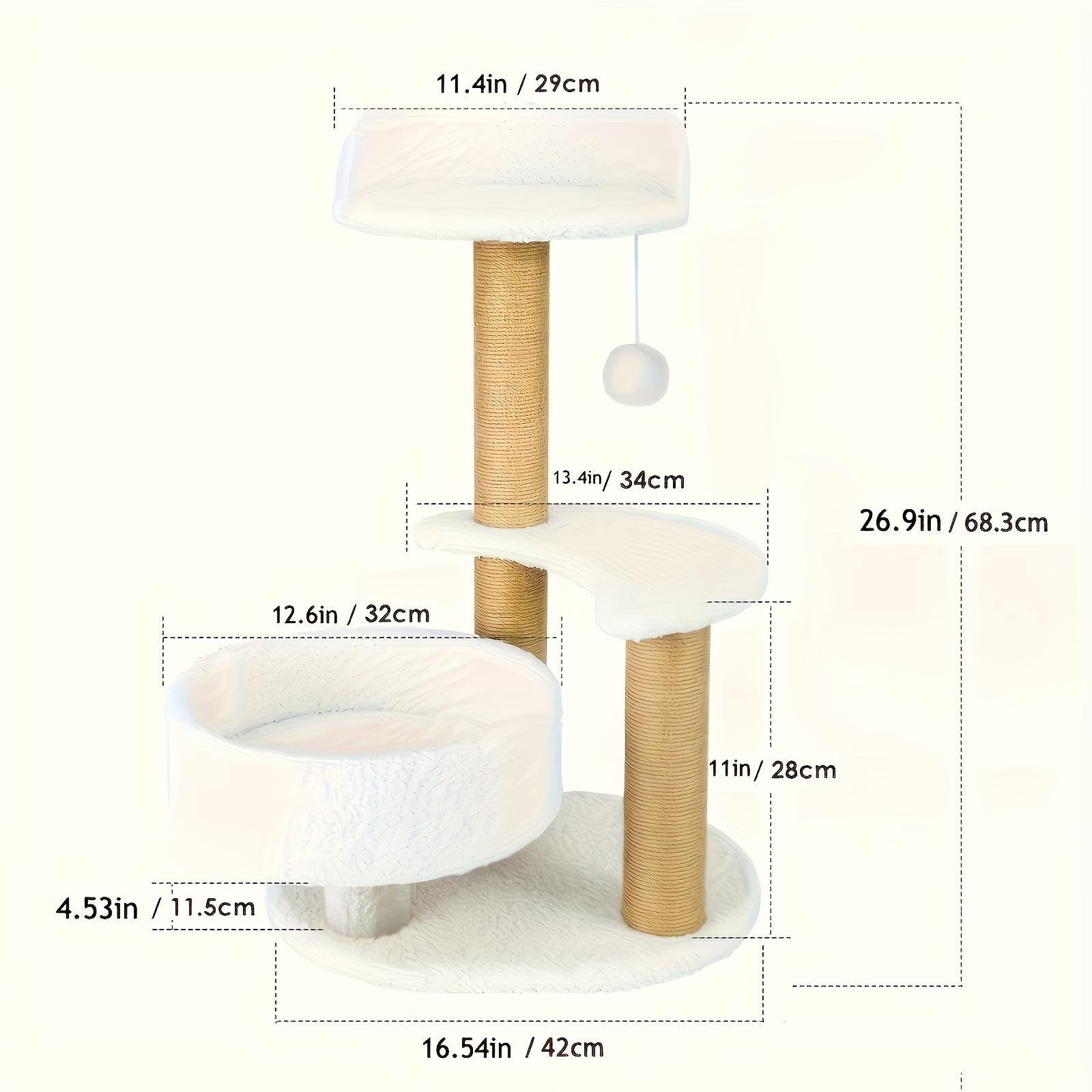 Multi-layer Cat Tree Indoor Cat Furniture With Scratching Post And Interactive Ball Toy Great Value Pet Consumption Tree - Image 2