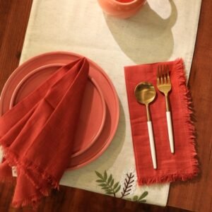 Premium Cotton Napkins Set Of 4-20x20 Inch, Classic Hemstitch Dinner Napkins