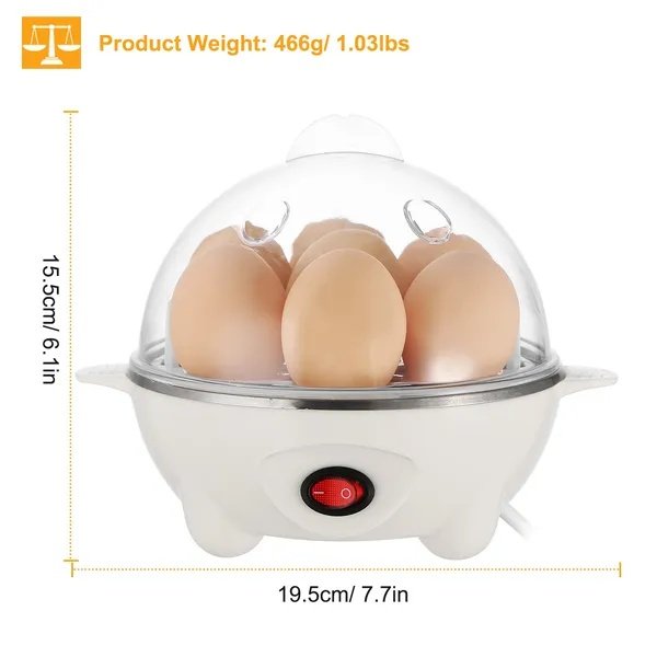 Electric Egg Cooker 7-Capacity BPA-Free Hard-Boiled Egg Maker W Auto-Off Measuring Cup - Image 3