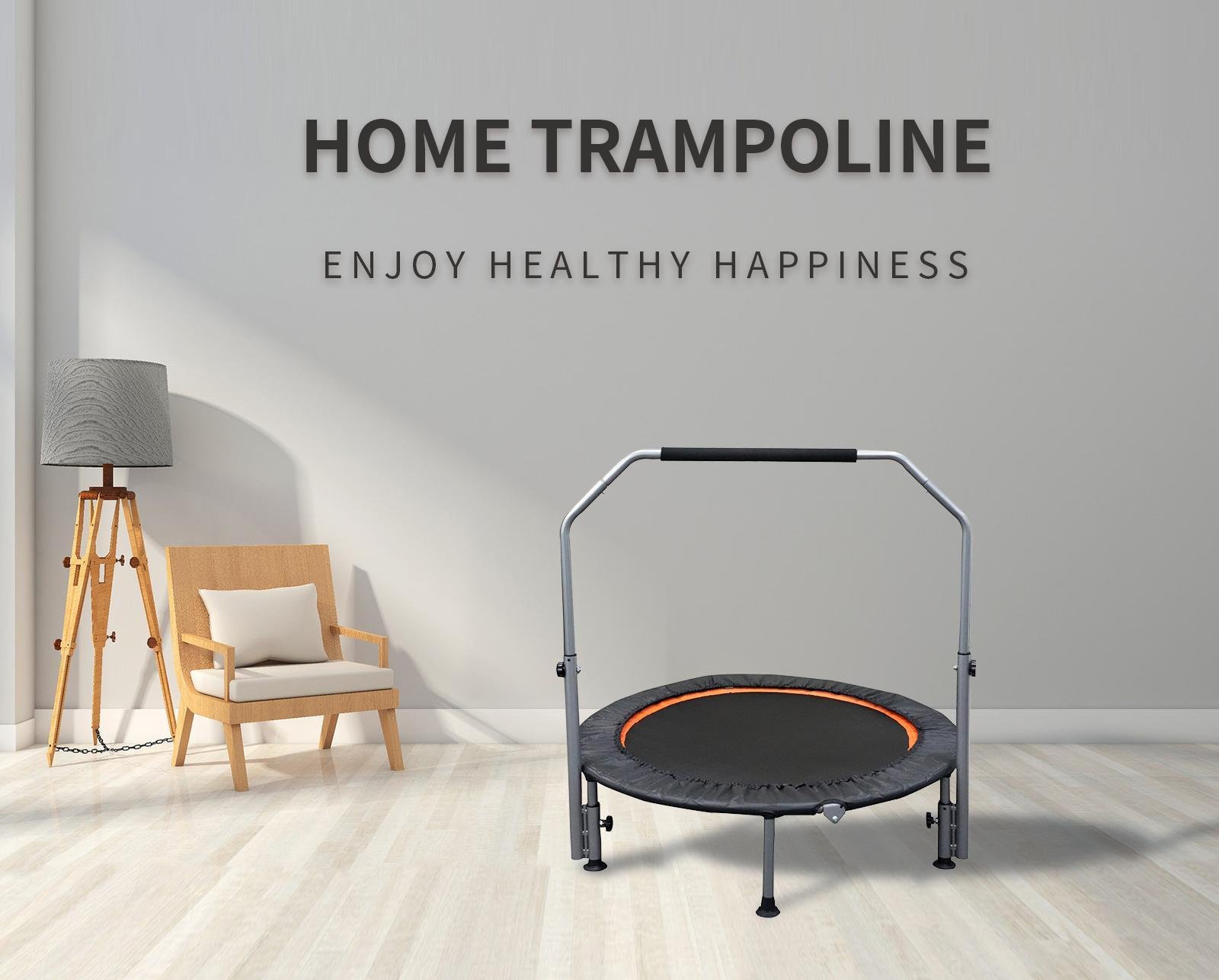 Folding Mini Fitness Trampoline With Adjustable Handles For Adults, Suitable For Indoor And Outdoor Exercise - Image 7