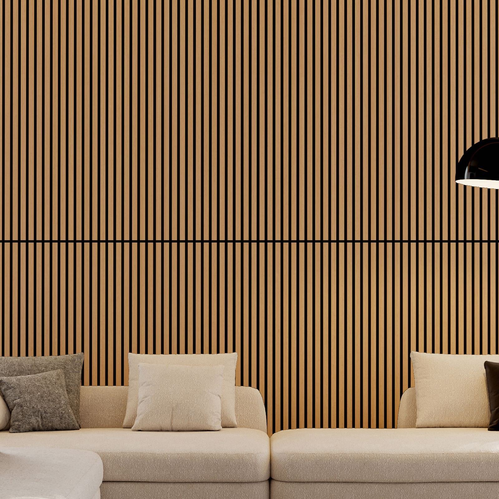 Wood Panels For Wall Slat Wall Panels, 2PC Wood Slat Acoustic Panels For Wall And Ceiling - 3D Fluted Sound Absorbing Panel With Three Sides Fully Wrapped On Wood Finish -45.27 X23.62 White Oak - Image 6
