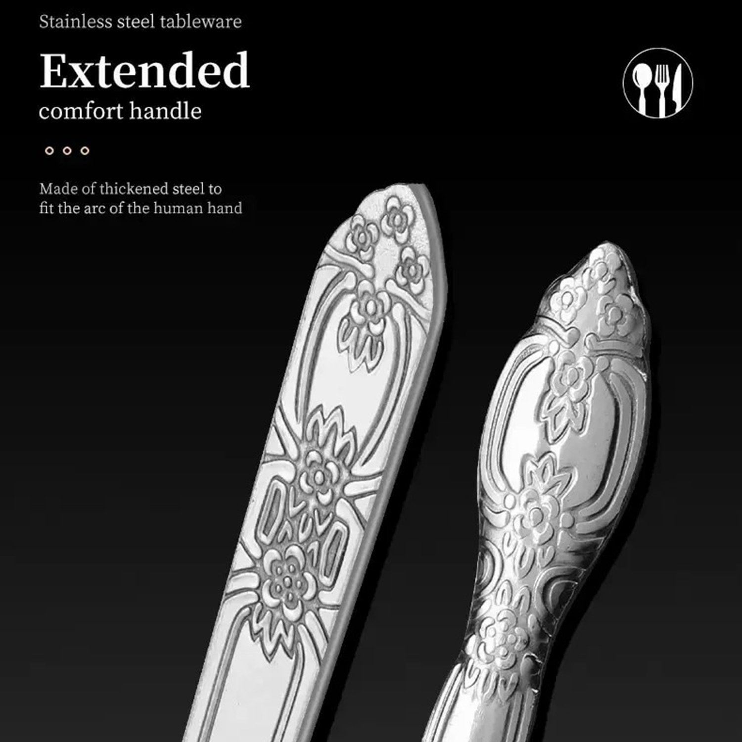 Deluxe Premium Cutlery Flatware Set For The Home - Stainless Steel Cutlery Service With 1 Dinner Fork, 1 Dinner Knife, 1 Dinner Spoon And 1 Tea Spoon - Durable, Elegant And Rust-resista - Image 4