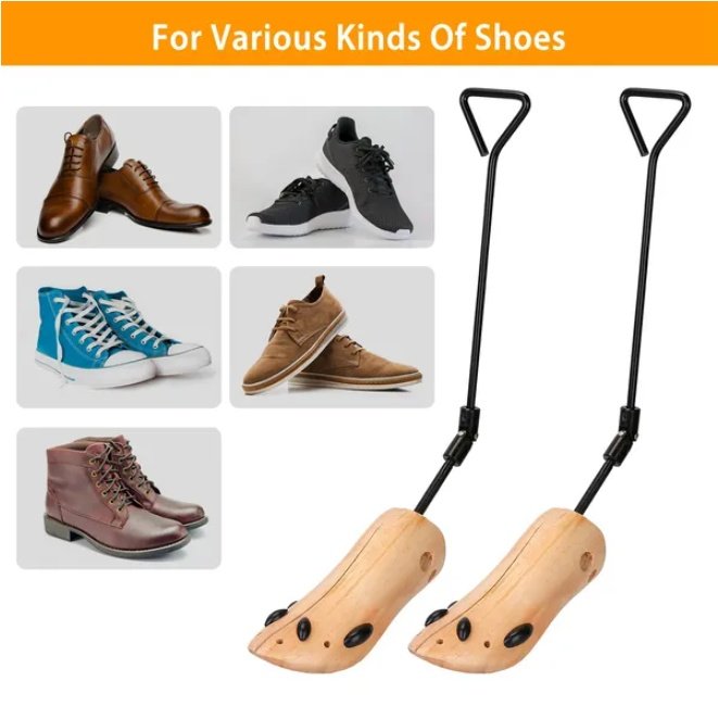 One Pair Boot Stretcher Adjustable Width Shoe Shaper Wooden Boot Widener Expander For Men - Image 4