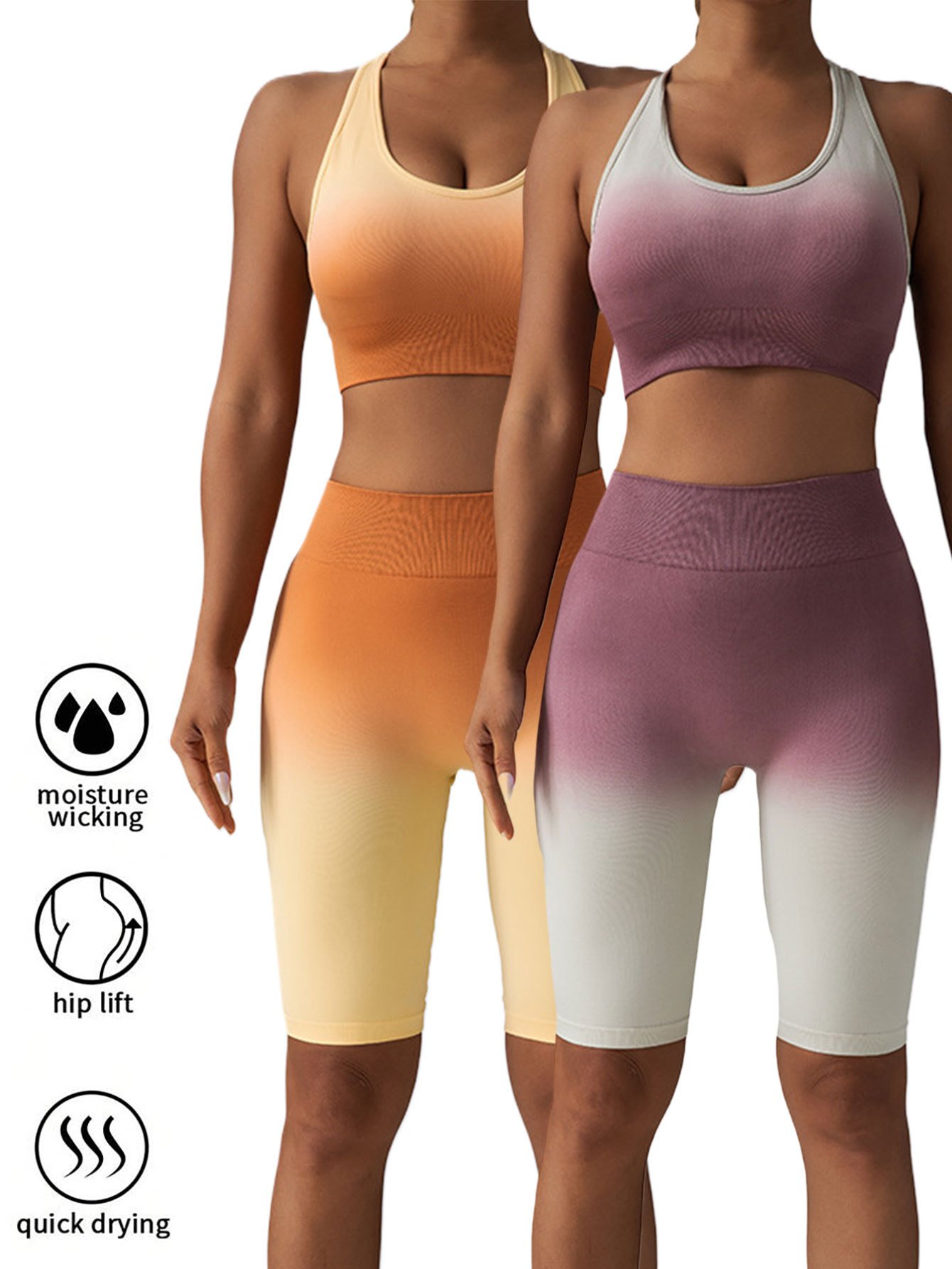 2 Pack Workout Shorts For Women Scrunch Butt Lifting High Waisted Yoga Gym Seamless Booty Biker Shorts - Image 5