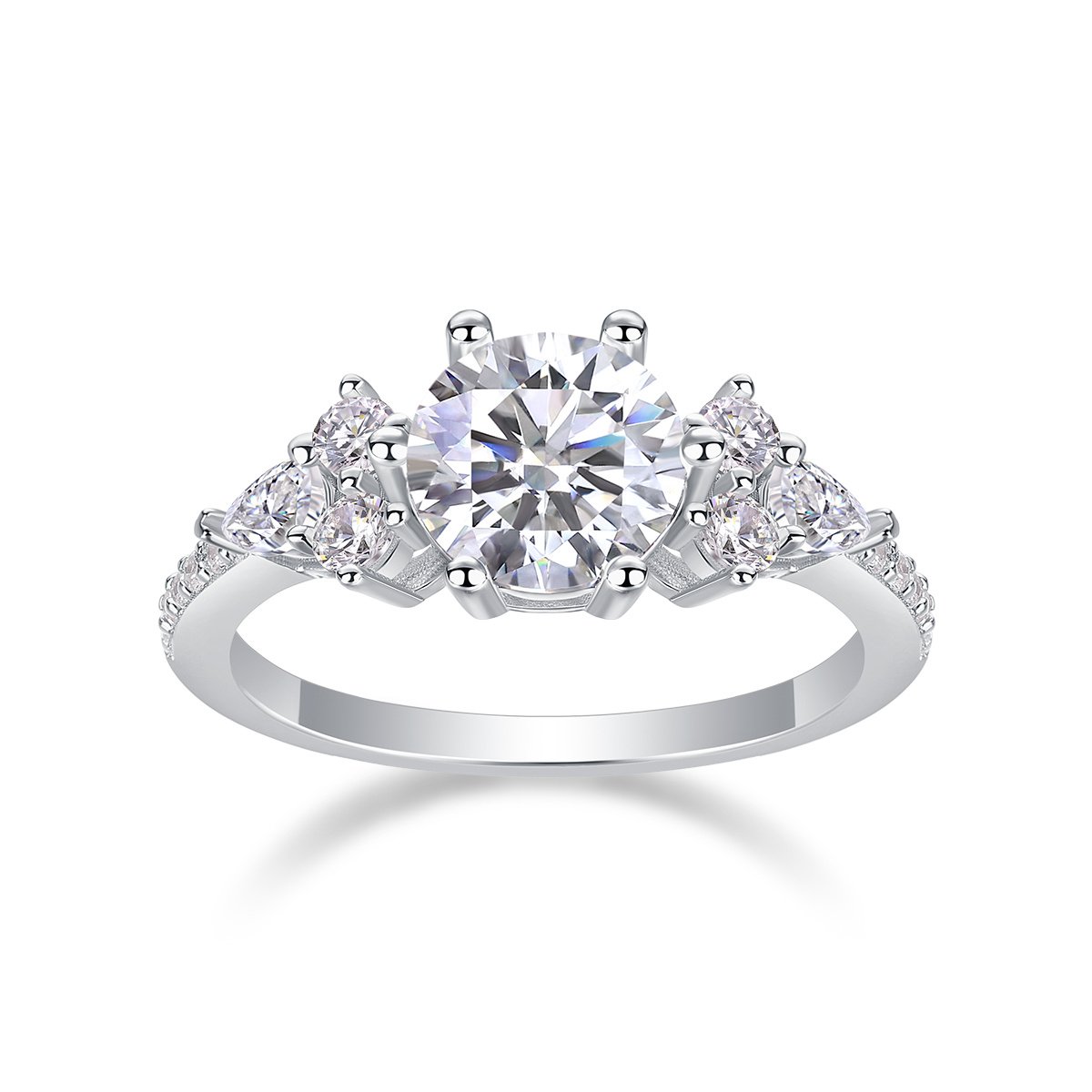 Moissanite Silver Diamond Ring - Image 4