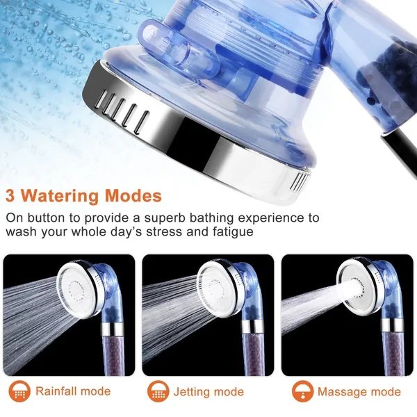 Ionic Filtration Shower Head High Pressure 3 Mode Stone - Image 3