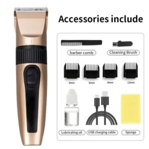 Professional Hair Clippers Trimmer Mens Barber Hair Cutting Kit Machine Cordless
