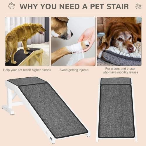 Ramp For Dog Bed, Pet Ramp For Dog With Non-slip Carpet And Top Platform - Image 5