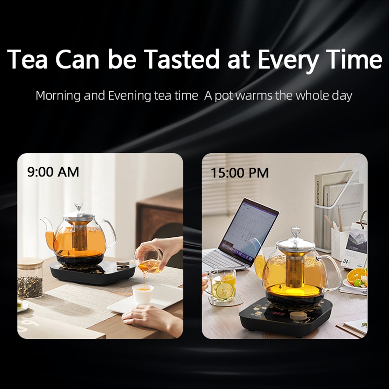 Professional Multi-functional Glass Teapot 800ml Fast Heating Cooking And Brewing Integrated Electric Kettle With Stainless Steel Filter - Image 9
