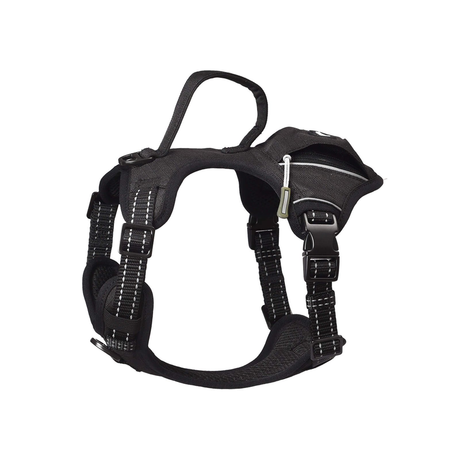 PETMARVEL High-Perfomance Tactical Dog Harness With Poop Bag Holder, No Pull Front Clip & Metal Buckles, Brown S - Image 2