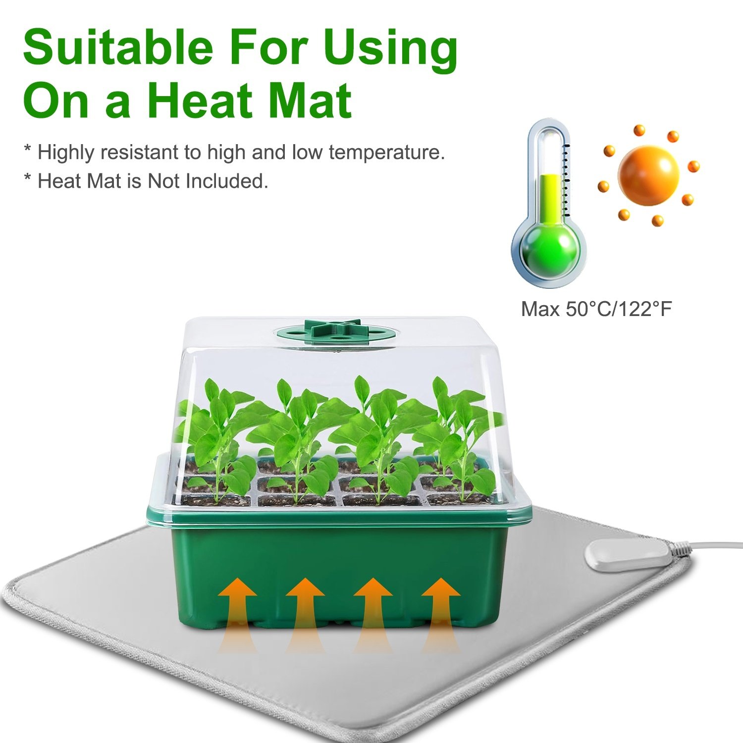 5Packs Seed Starter Tray With Grow Light Humidity Dome Germination Kit With 5-Level Brightness 4 Timers For Indoor Greenhouse - Image 7
