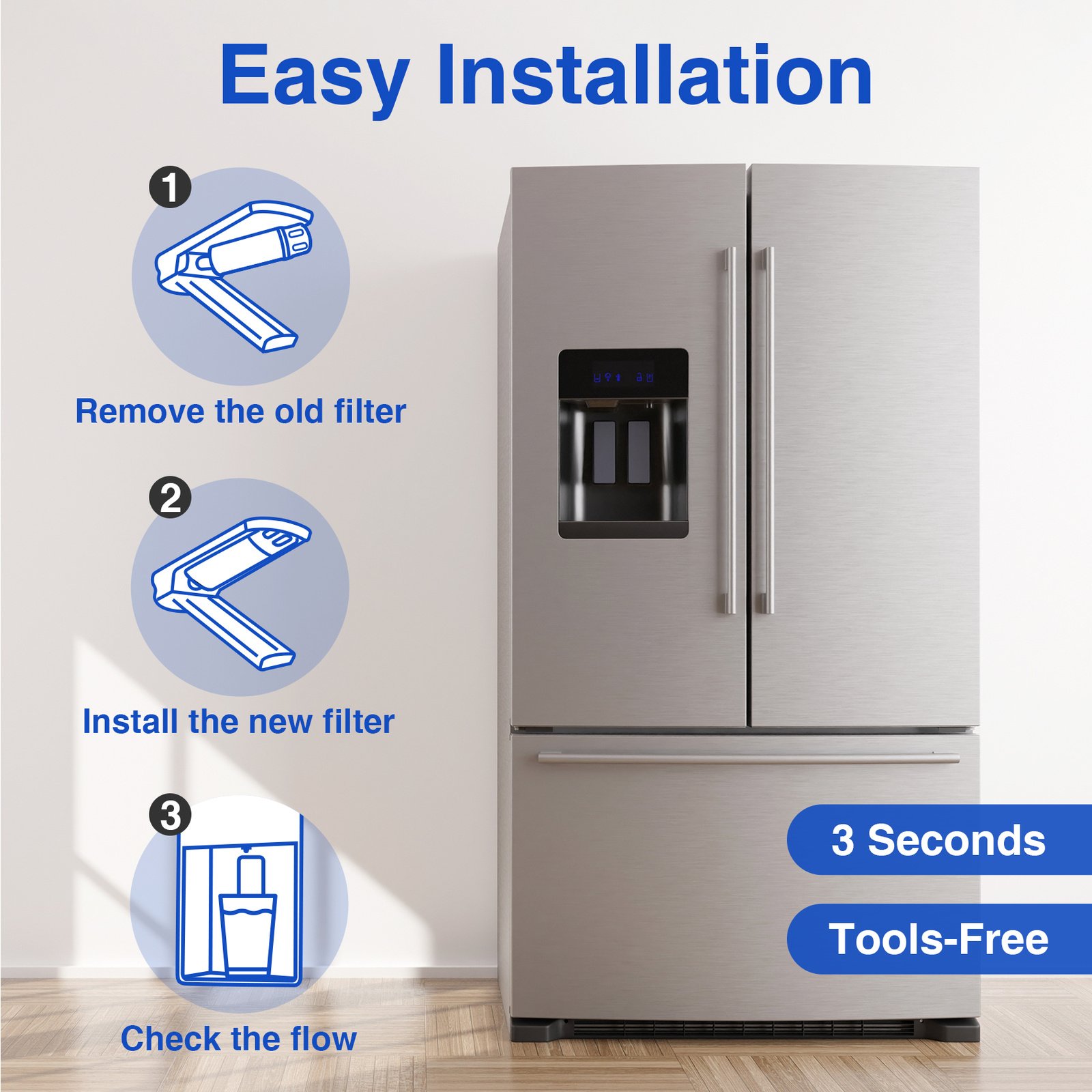 5 Pack Redypure Refrigerator Water Filter Replacement For LG LT700P, ADQ36006101, ADQ36006102, LG 469690, LFX31935ST, RWF1200A, Kenmore 469690, 79572032110, RFC0700A - Image 9