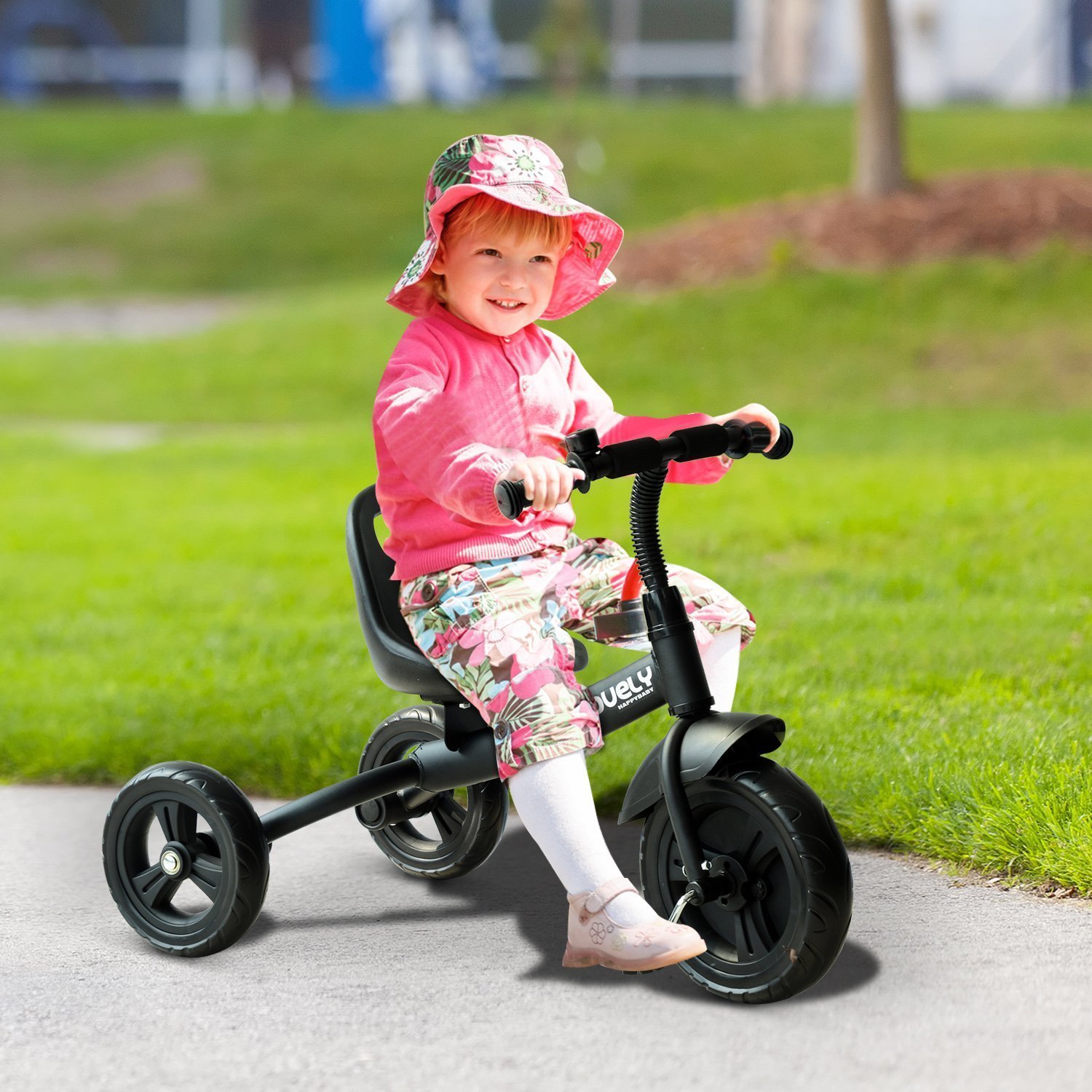 3-Wheel Indoor Outdoor Toddler Tricycle With Bell For Recreation Ride-On Black Com