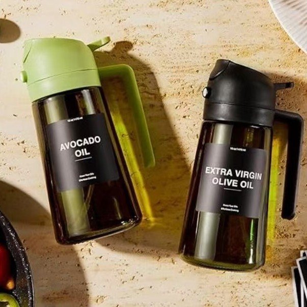 Portable Light-shielding Spray Oil Bottle, All-in-one Glass Oil Bottle, Olive Oil Sprayer