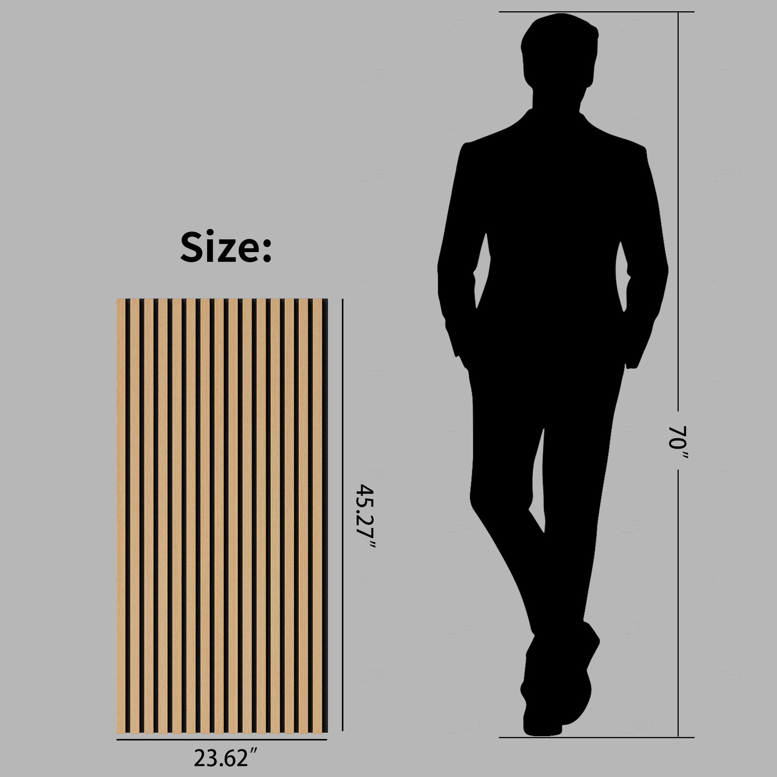 Wood Panels For Wall Slat Wall Panels, 2PC Wood Slat Acoustic Panels For Wall And Ceiling - 3D Fluted Sound Absorbing Panel With Three Sides Fully Wrapped On Wood Finish -45.27 X23.62 White Oak - Image 3