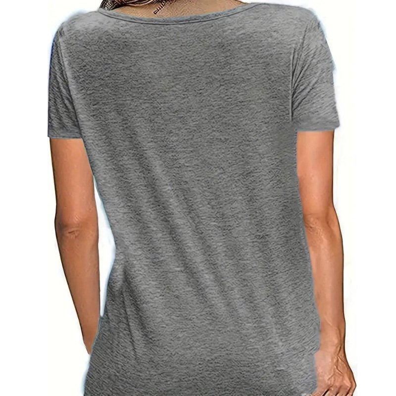 Women's Round Neck Short Sleeve 'Be Pretty' Letter Print Casual Summer Top - Image 2