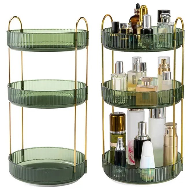 3 Layer Rotating Makeup Organizer - Image 2