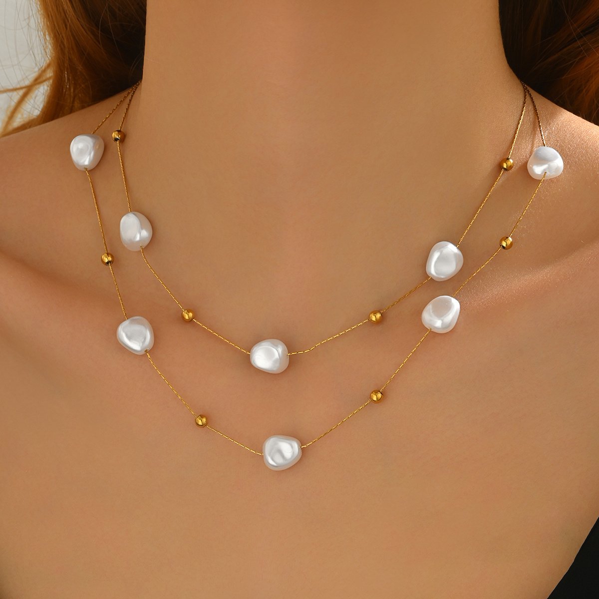 Stainless Steel Pearl Necklace - Image 4