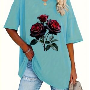 Self-pick-up Plus Size Women's Fashion V-Neck Printed Short Sleeve T-Shirt Only Self-pickup Is Supported