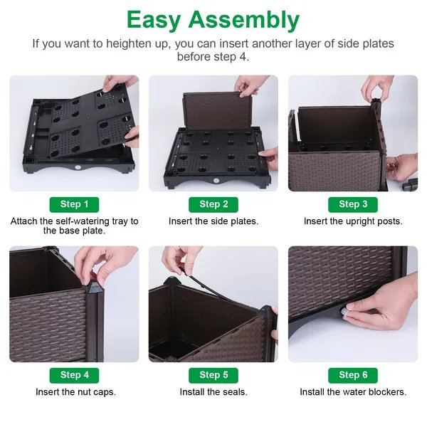 Raised Garden Bed Plant Growth Box With Self-watering System For Garden Patio Balcony Elevated Planter Box For Flowers Vegetables Herbs - Image 2