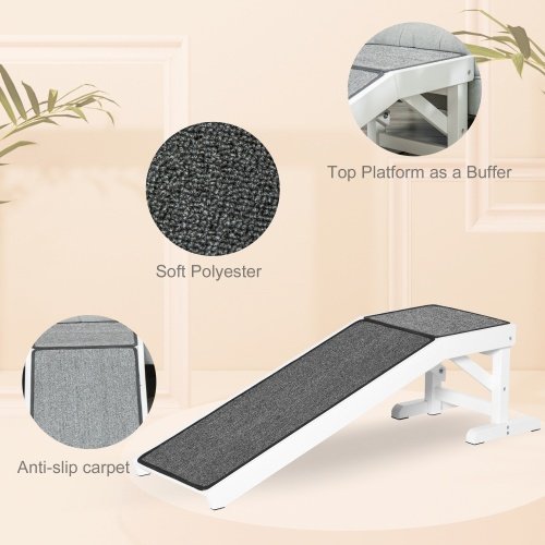 Ramp For Dog Bed, Pet Ramp For Dog With Non-slip Carpet And Top Platform - Image 4