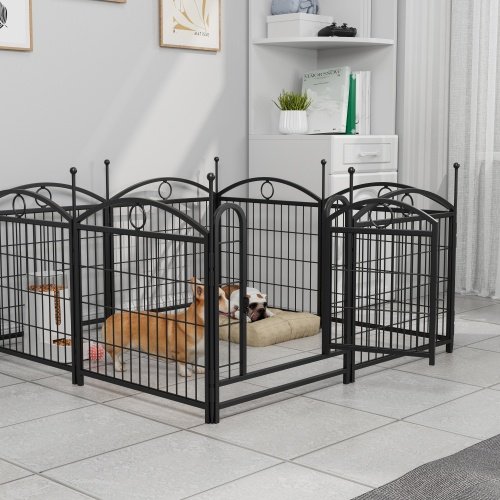 Dog Playpen Indoor 24 Inch 8 Panel Metal Dog Playpen - Image 5
