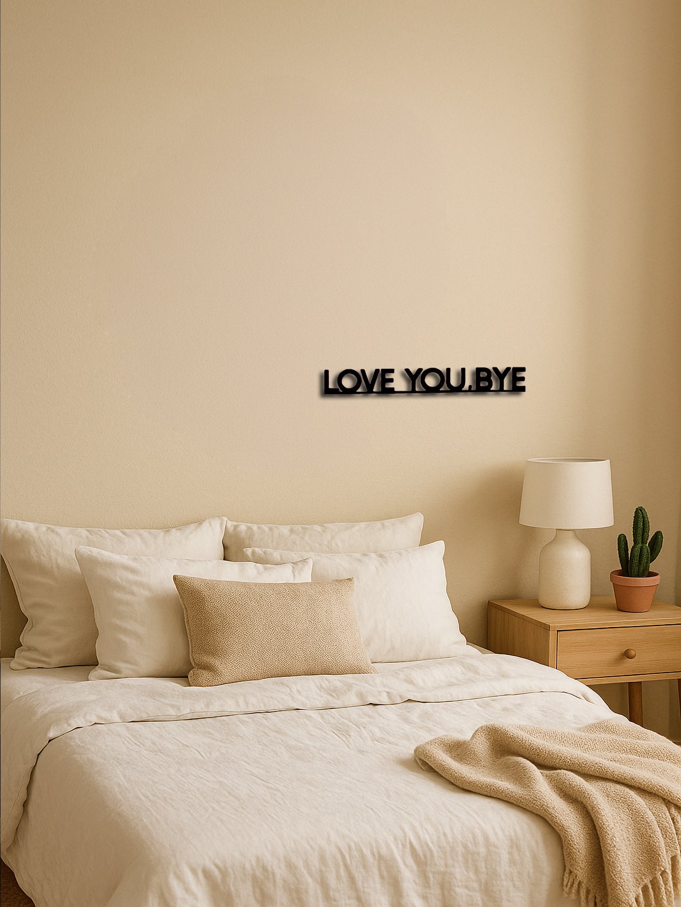 LOVE YOU BYE'Metal Sign Geometric Wall Art Create Festive Vibe Hanging Ornament