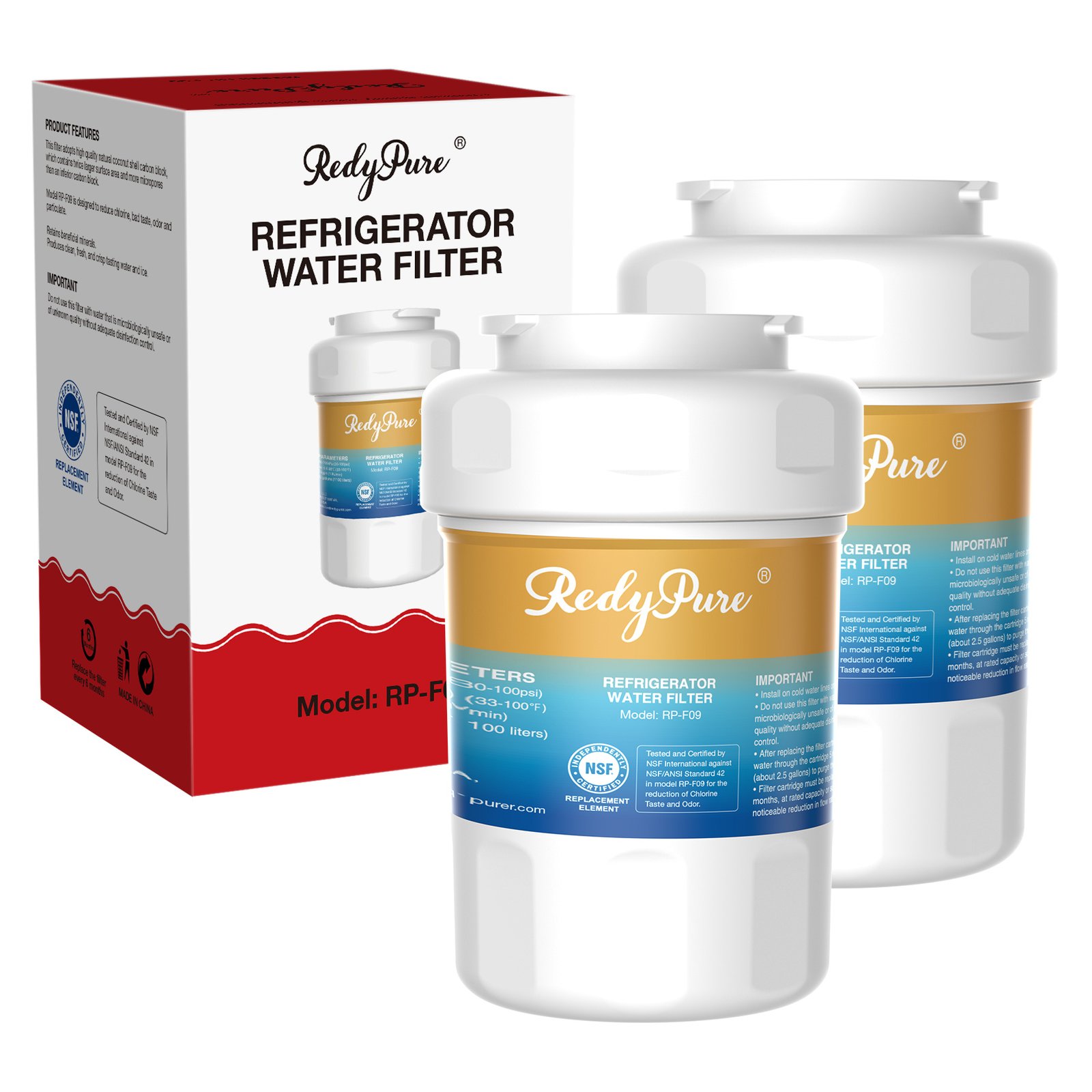 2 Pack Refrigerator Water Filter Replacement For GE MWF, SmartWater MWFP, MWFINT, MWFA, GWF, HDX FMG-1, Kenmore 9991, GSE25GSHECSS, WFC1201 Water Filter - Image 8