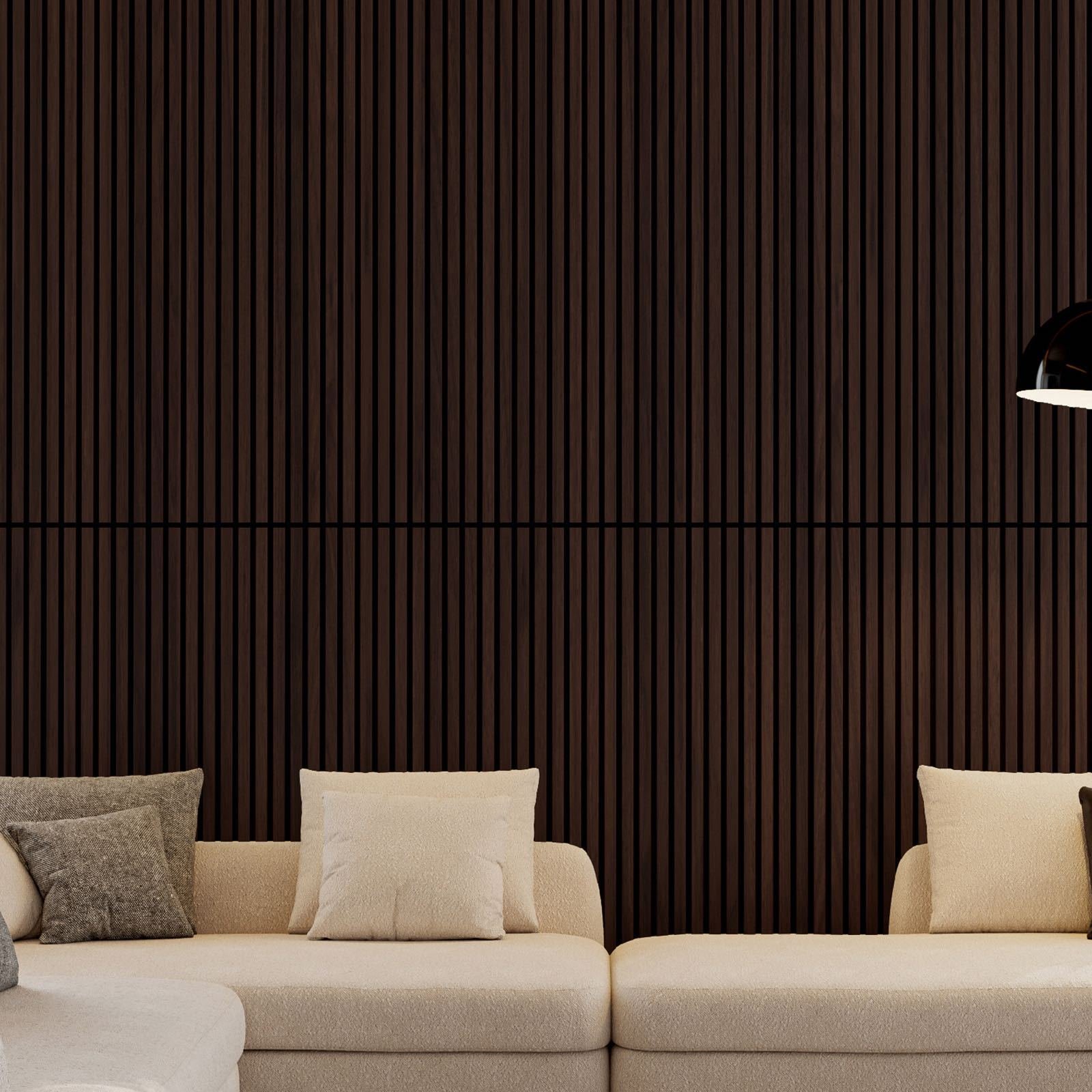Wood Panels For Wall Slat Wall Panels, 2PC Wood Slat Acoustic Panels For Wall And Ceiling - 3D Fluted Sound Absorbing Panel With Three Sides Fully Wrapped On Wood Finish -45.27x23.62 Dark Walnut