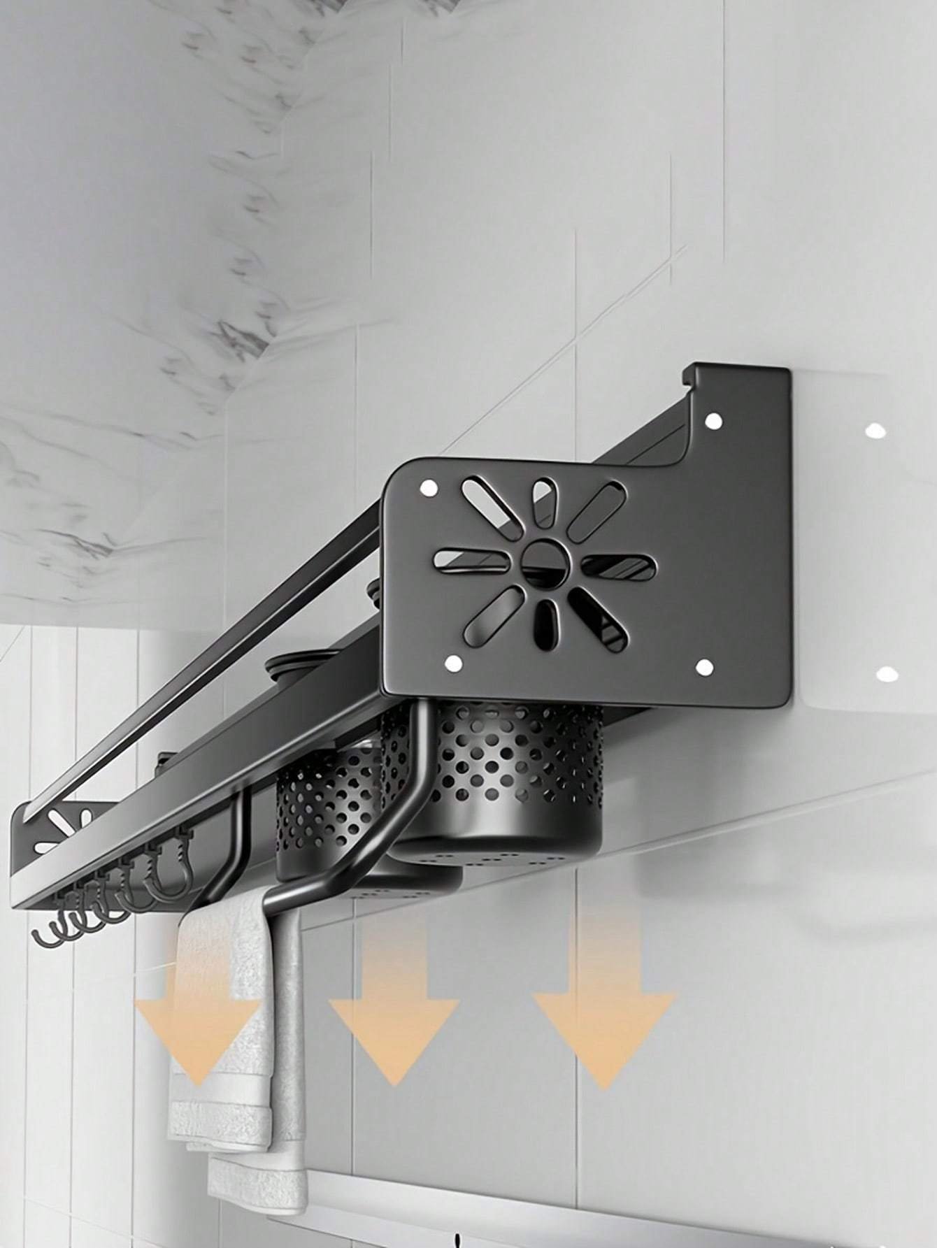 Wall-mounted Space-saving Kitchen Shelf, Non-penetrating Kitchen Wall-mounted Multi-functional Household Storage Rack