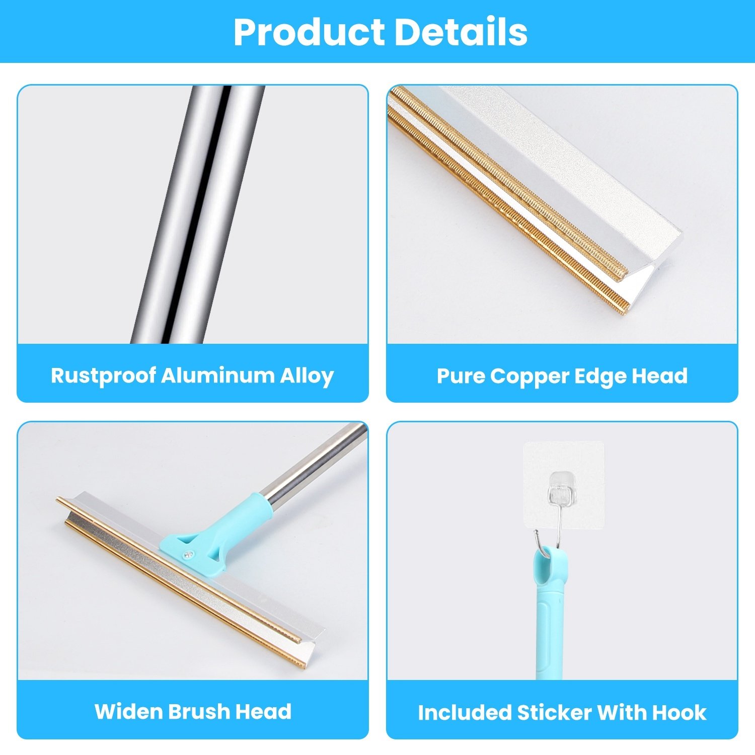 1Pc Pet Hair Removal Rake With 54.33in Adjustable Telescopic Rod Multi-Fabric Dog Cat Hair Scraper Lint Shaver For Carpet Rug Clothes Couch - Image 5