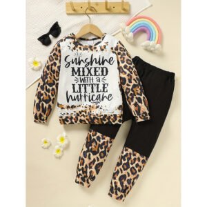 Toddler Girls Leopard Sweatsuit