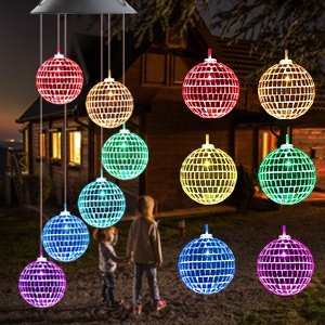 1pc Color Changing Solar Wind Chimes - LED Mobile Hanging Light For Garden, Patio, And Yard Decorat