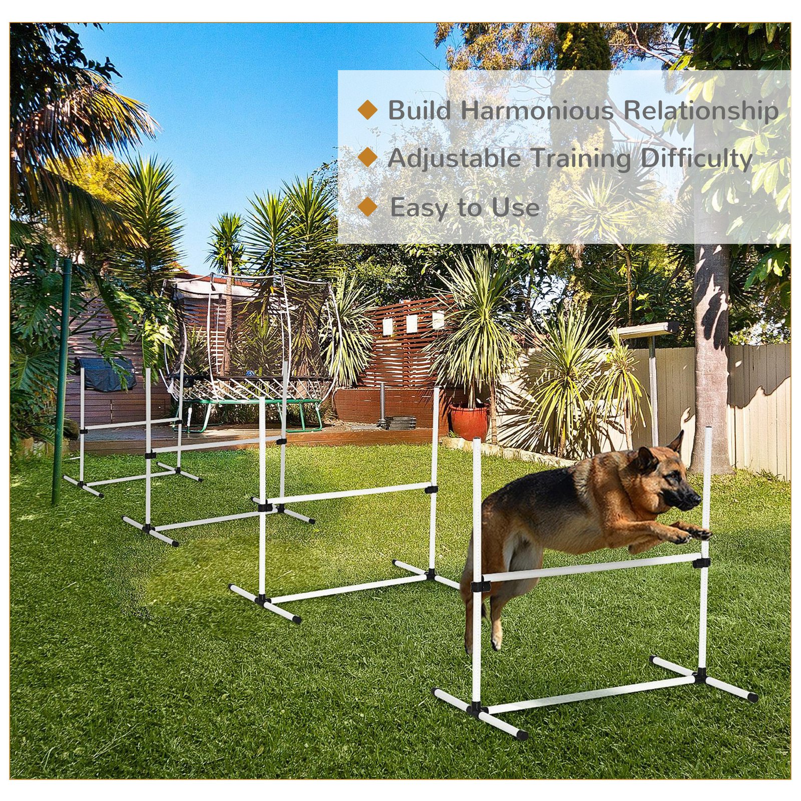 4-piece Dog Agility Training Equipment With Height-adjustable Jumping Poles - Image 9