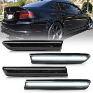 Black Lens LED Front Rear Fender Side Marker Lights For 2004-2008 Acura TL Base