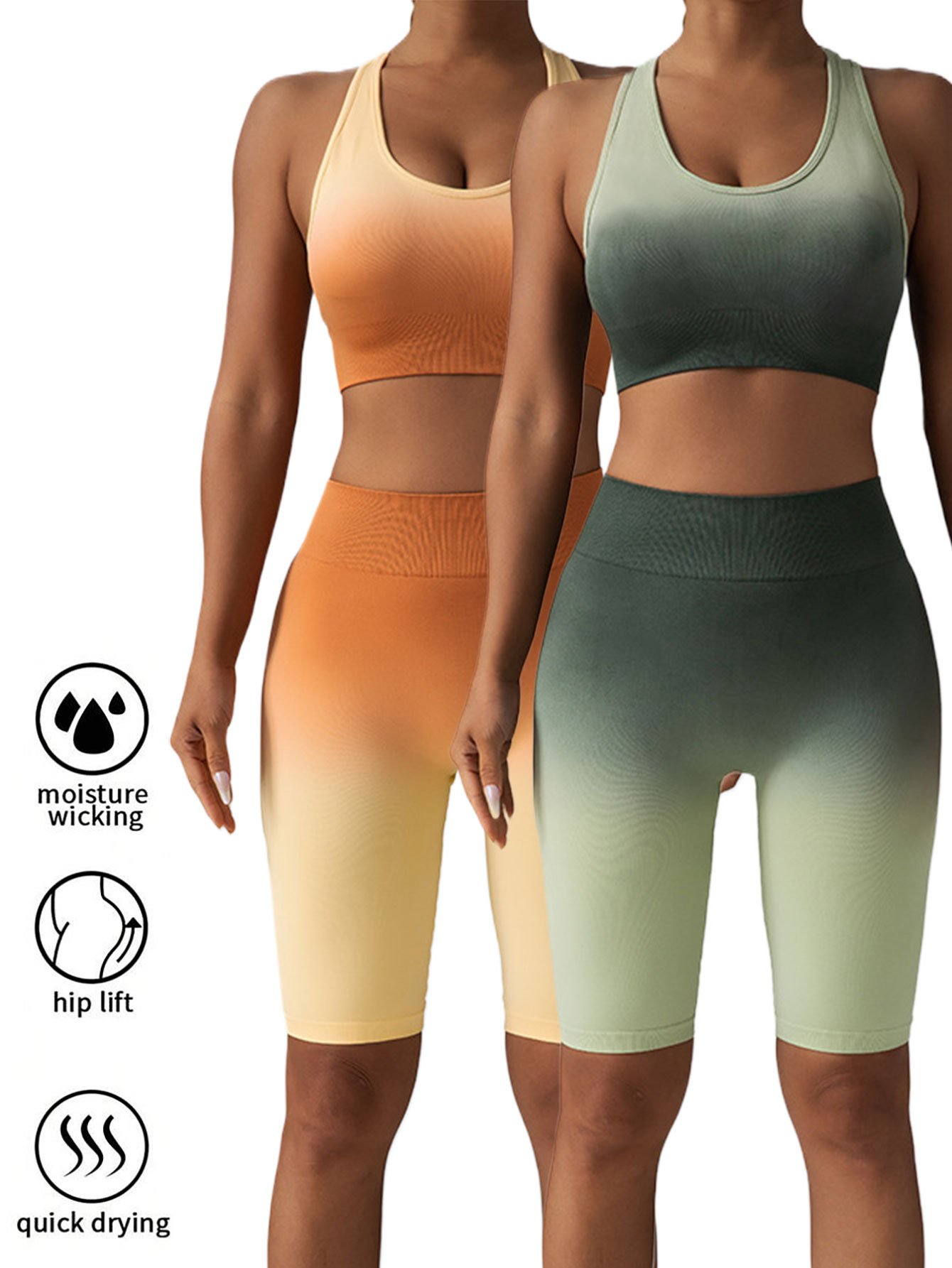 2 Pack Workout Shorts For Women Scrunch Butt Lifting High Waisted Yoga Gym Seamless Booty Biker Shorts - Image 4